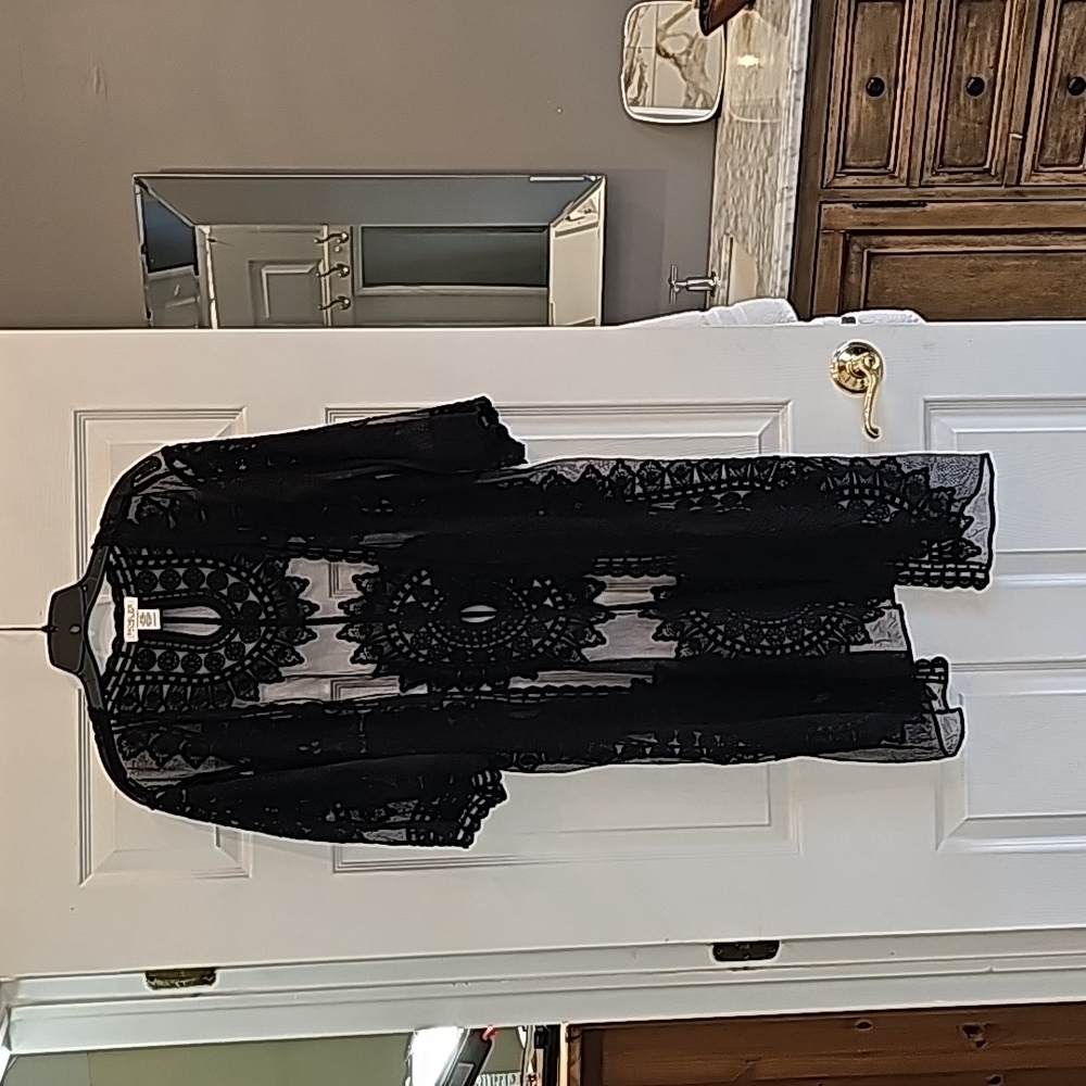 Rachel Zoe, One Size, Black, Sheer and Lace Shawl